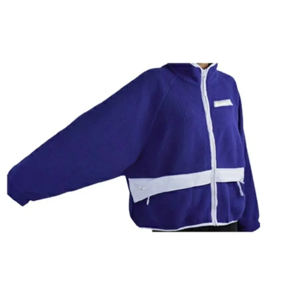 Nike NSW Swoosh Sherpa Oversized Fleece Zip-Up Jacket Navy Blue‎ Sherpa Size M